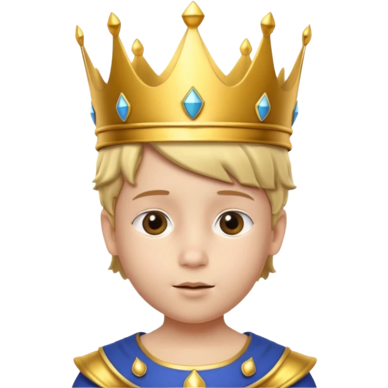 Royal Kid with fancy crown head 3d with real face emoji