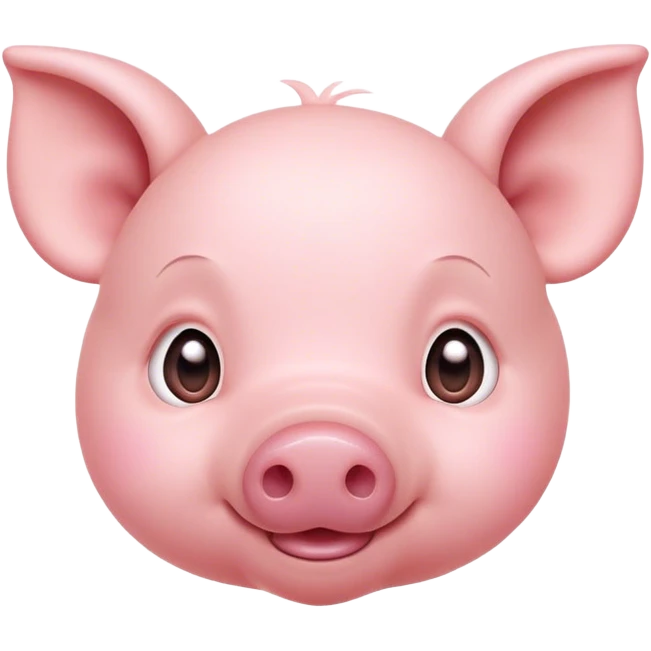 Cinematic Cute Piglet Portrait Emoji, Head tilted playfully and inquisitively, featuring a delicate rosy-pink hide with an adorably tiny snout and subtle sheen, round, sparkling beady eyes filled with boundless curiosity, Simplified yet irresistibly adorable features, highly detailed, glowing with a warm, friendly glow, high shine, affectionate and spirited, stylized with a touch of whimsical charm, bright and endearing, soft glowing outline, capturing the essence of a mischievous yet loving piglet, so playful it feels like it could nibble out of the screen and into your arms! emoji