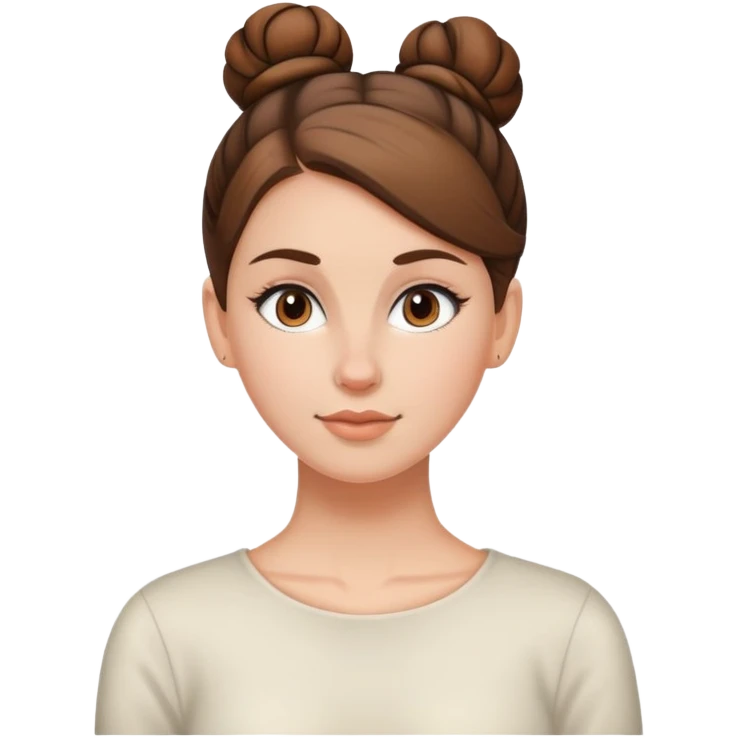 white girl with brown hair in a bun emoji