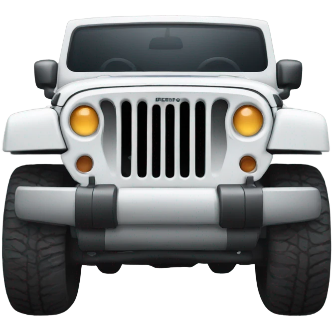 front view of a white jeep emoji