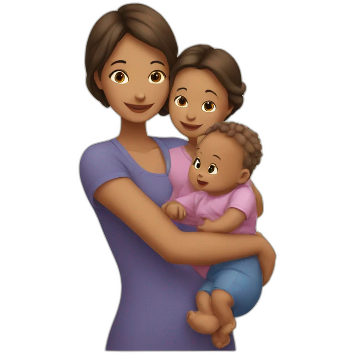 Bébé avec deux maman emoji