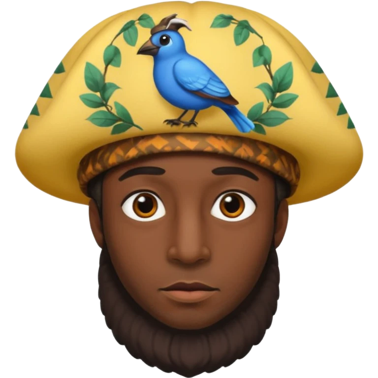 black man with a bird hat emoji