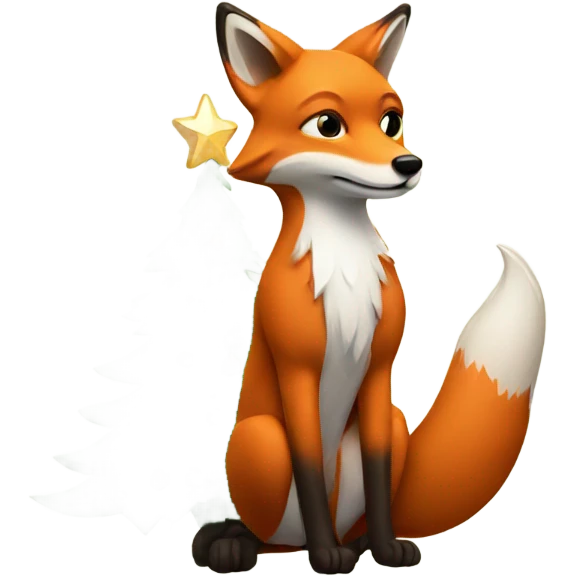 Fox with Christmas tree emoji