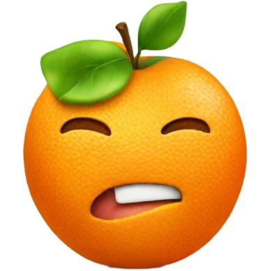 Orange eating an apple  emoji