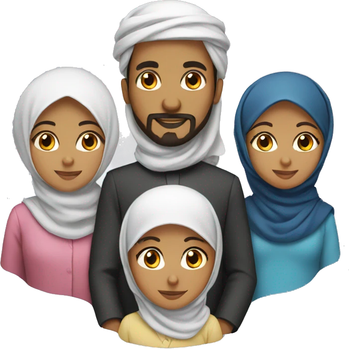 Muslim family of 5 emoji