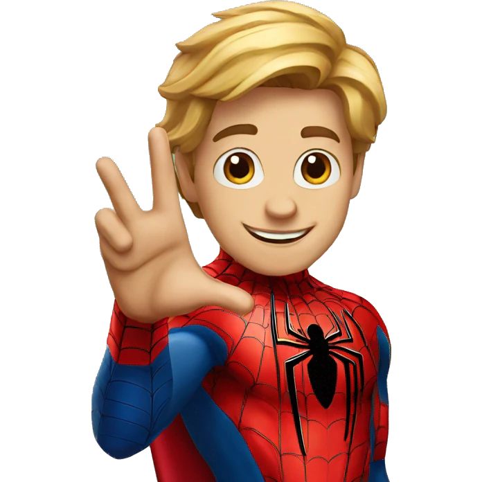 spiderman waving emoji