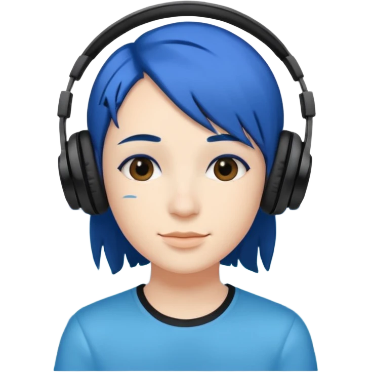 블랙 블루, 노래 좋아하고, 창의적이고 바다 좋아해 emoji