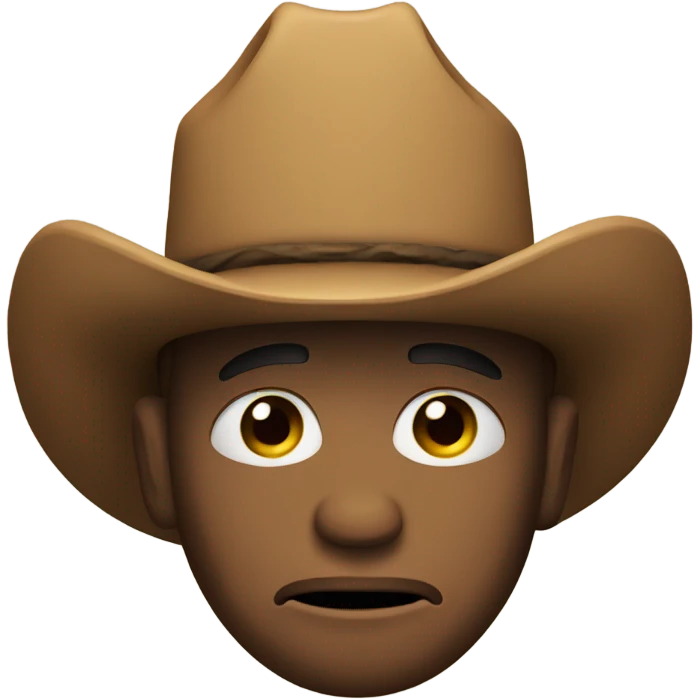Sad face emoji with cowboy hat emoji