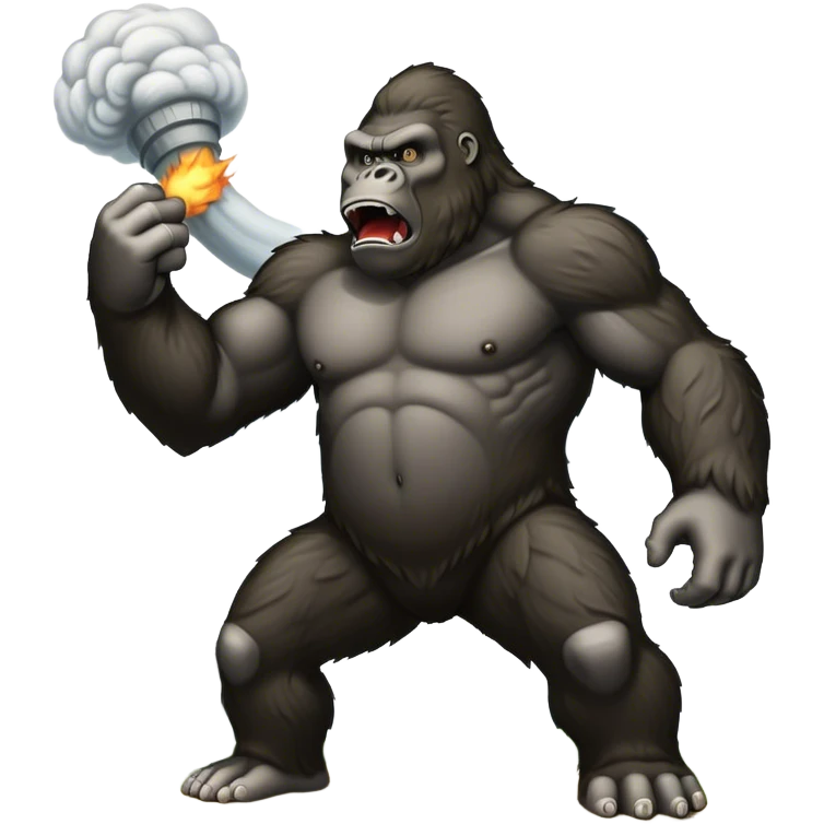 king kong havinig a fight with a tornado emoji