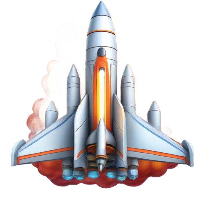 Rocket ship blast off emoji