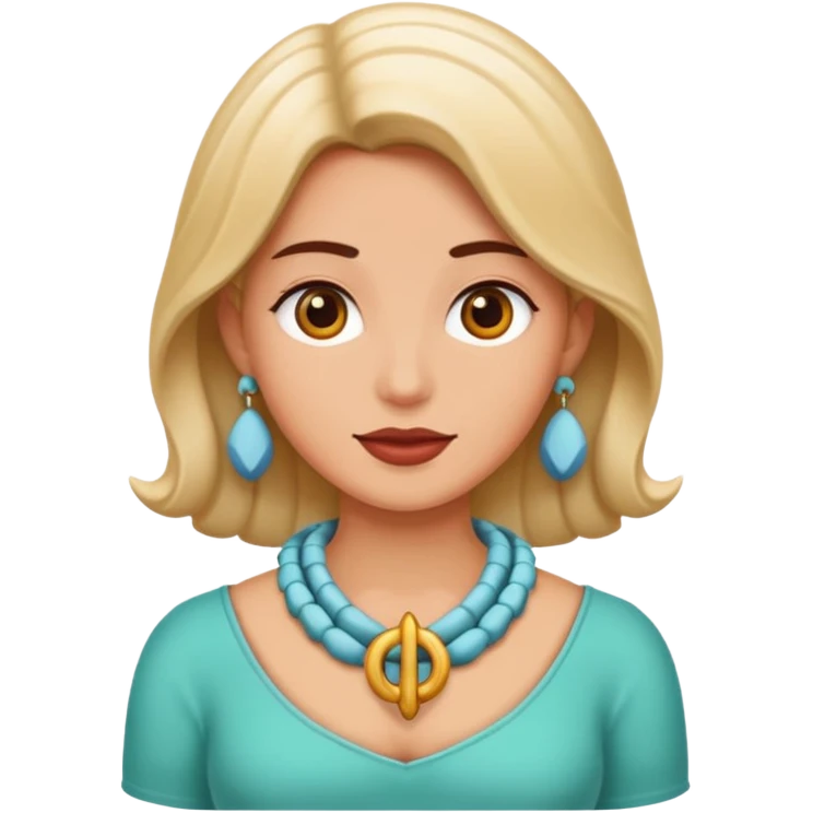 Mujer con collares de conchas  emoji