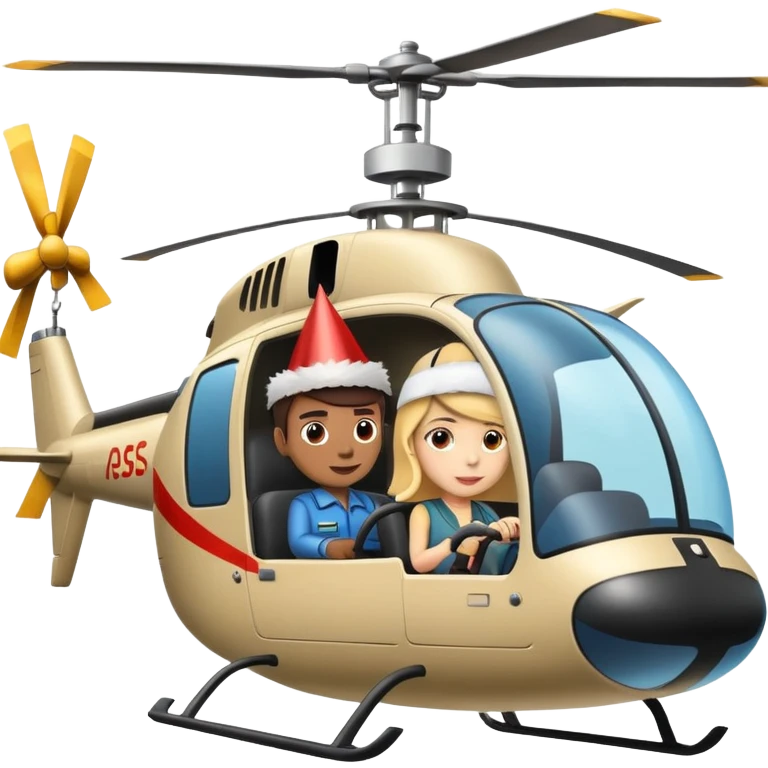 Part hat in a helicopter  emoji
