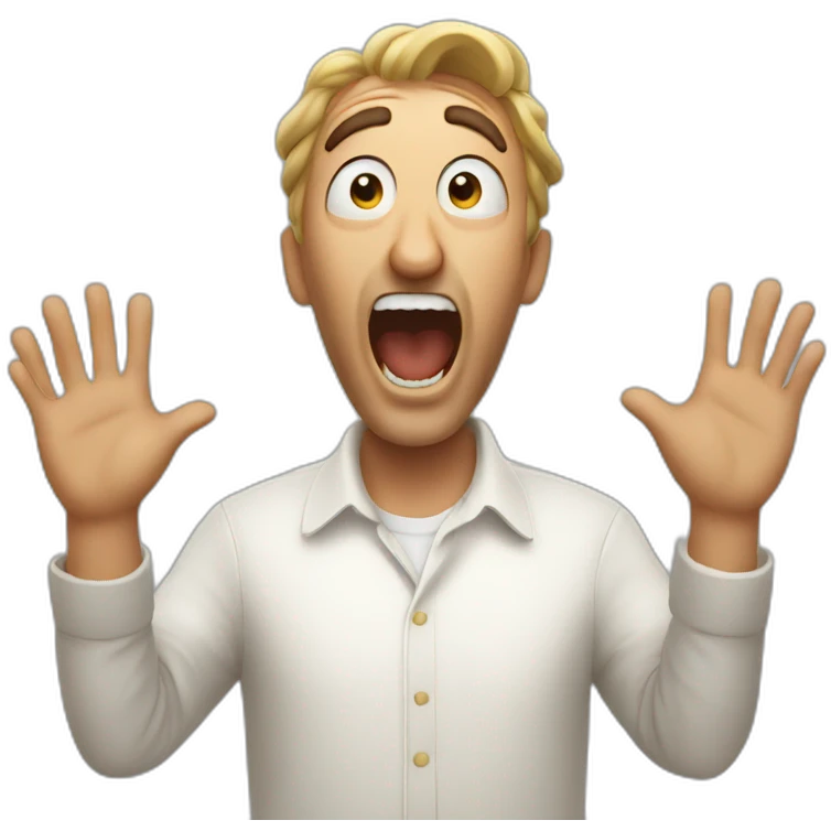 Italian yelling guy showing hands emoji