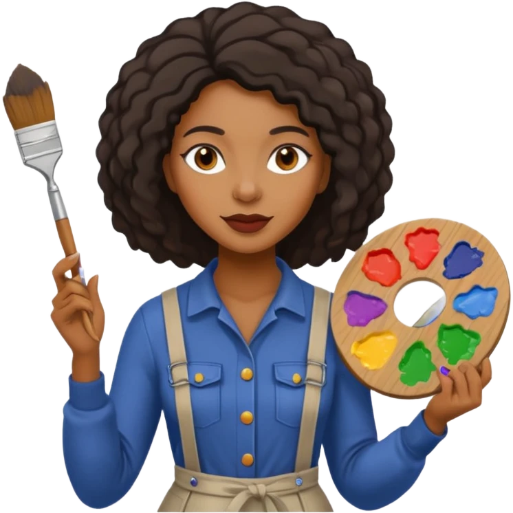 Street Painter black woman emoji