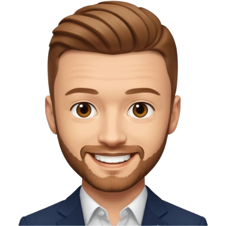 Justin Timberlake with light brown hair emoji