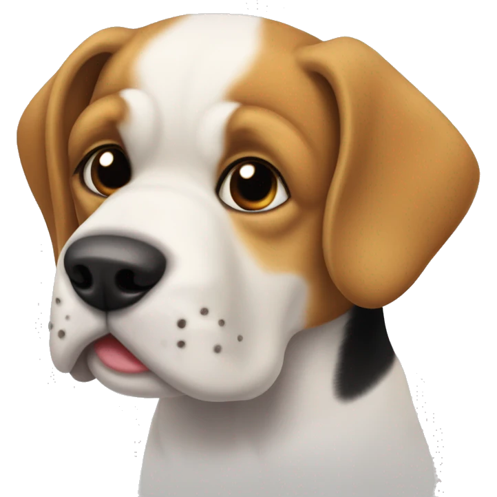 perro beagle al lado de perro buldog frances  emoji