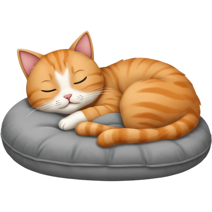 The cat sleeps on the pillow emoji