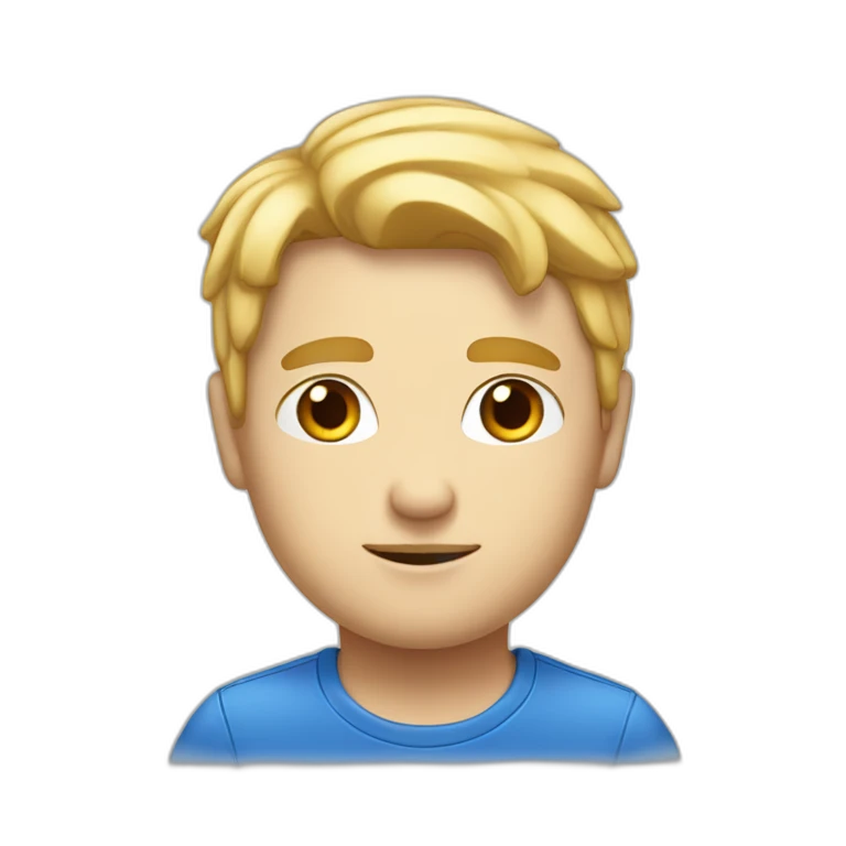 Homme blanc blond aux yeux bleus emoji