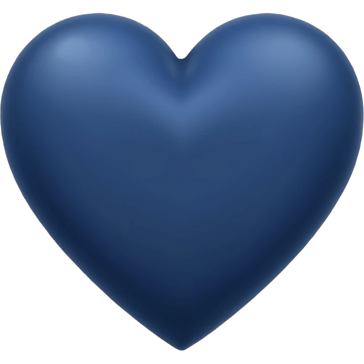 Small  Matt dark  midnight  blue simple heart emoji