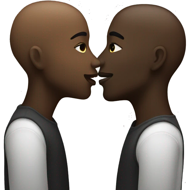 2 black people kissing emoji