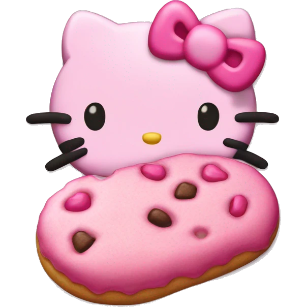 hellokitty eat pink cookie emoji