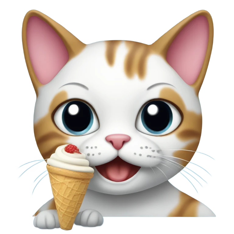 Cat eating ice cream emoji
