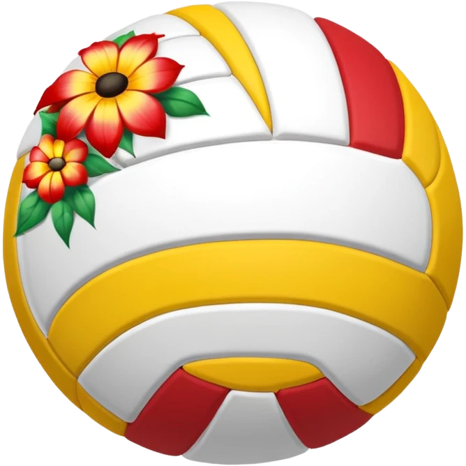 Vollyball with flowers emoji