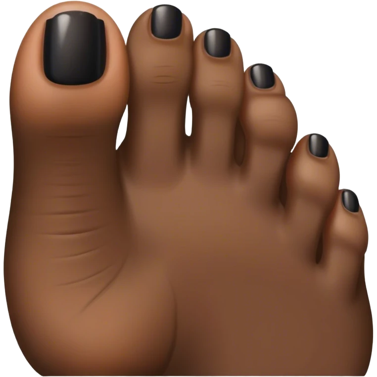 a foot toes with black toenail emoji