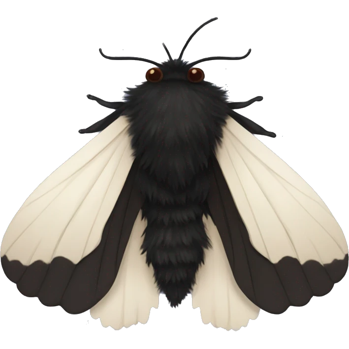 Black fluffy moth emoji