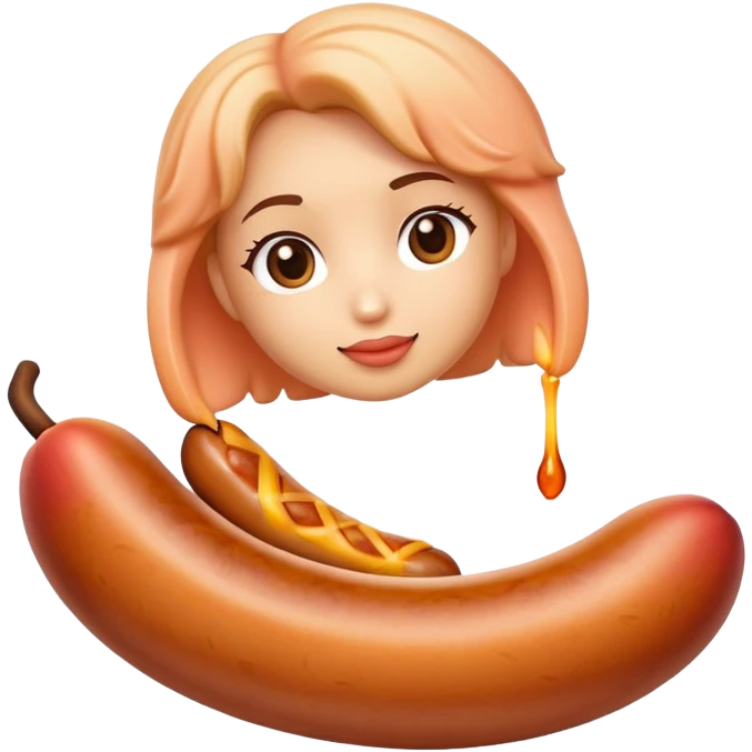 A peach meets with his friend a sausage  emoji