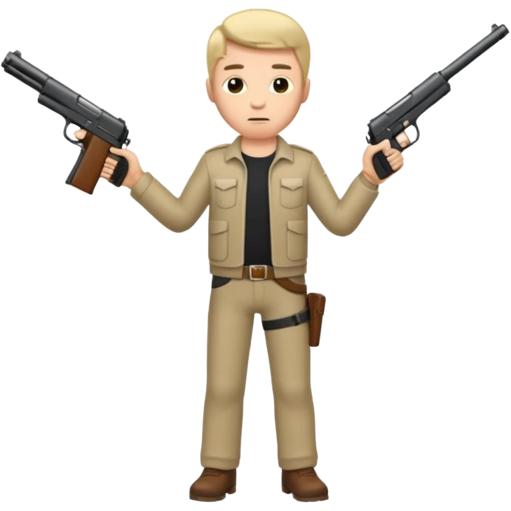 Full body male with a gun emoji