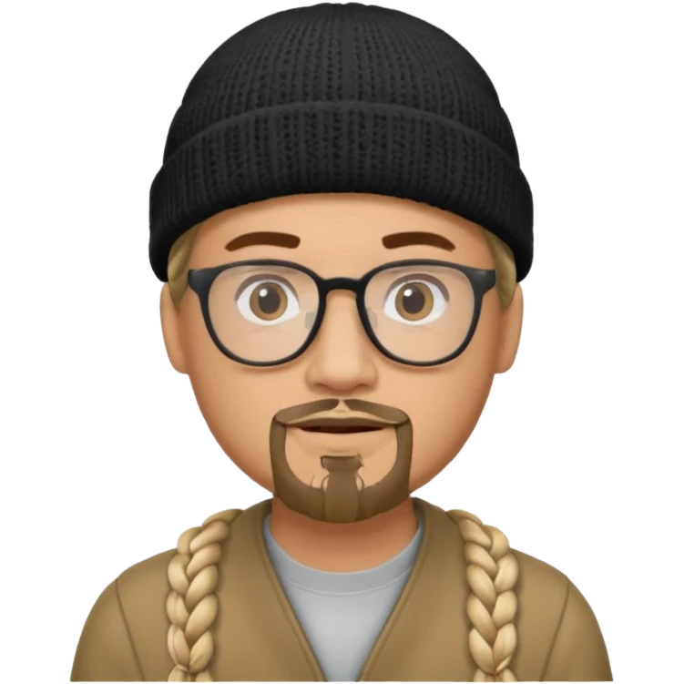 man with braids glasses beanie and goatee emoji