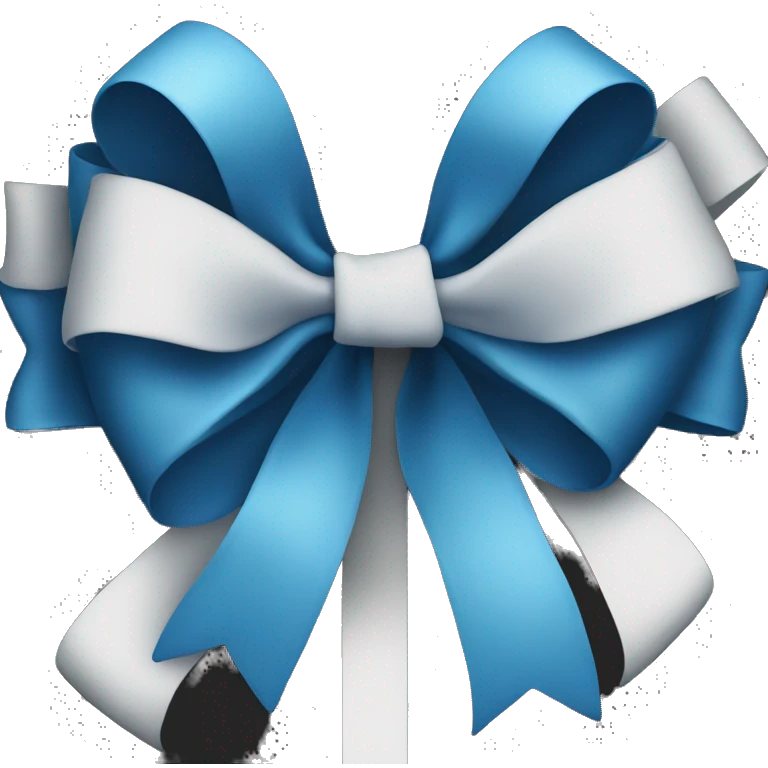 blue bow on black background emoji