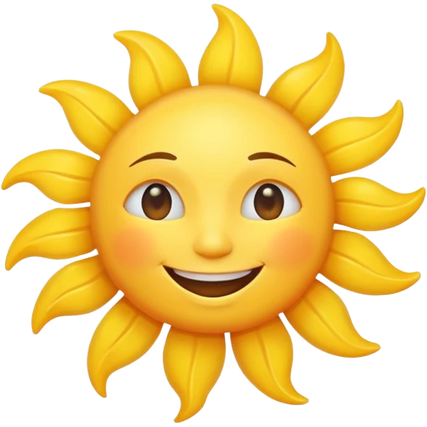 smiling sun emoji, simple and cheerful emoji