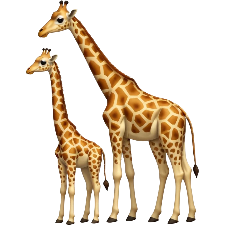 High resolution giraffe with its baby emoji