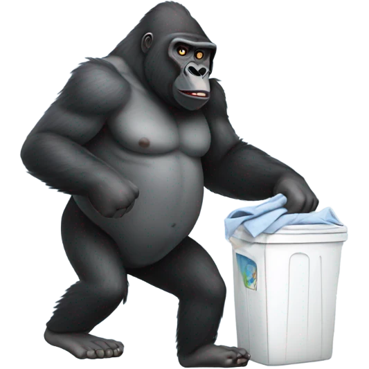 Gorilla carrying laundry  emoji