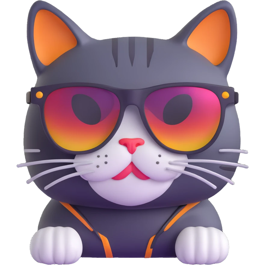cool cat wearing sunglasses emoji