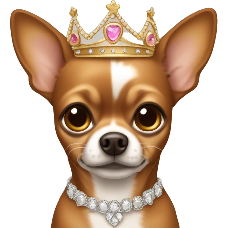brown chihuahua wearing tiara emoji