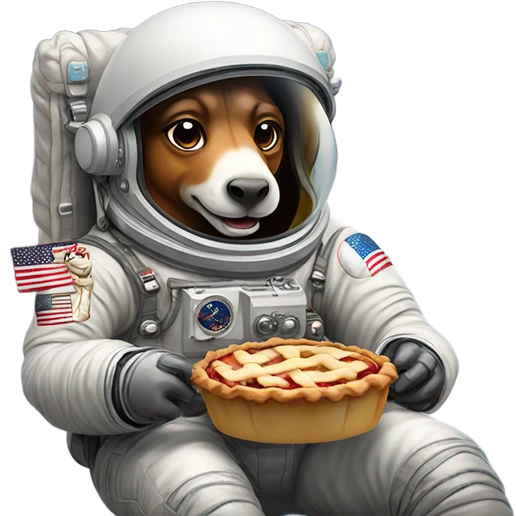 An astronaut horse eating an apple pie emoji