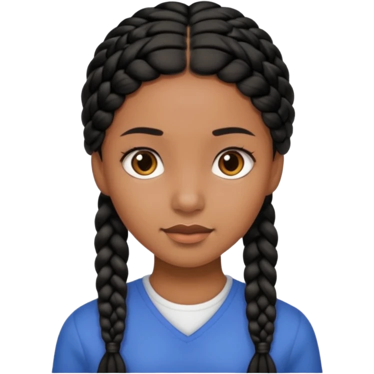 Girl with black braid  emoji