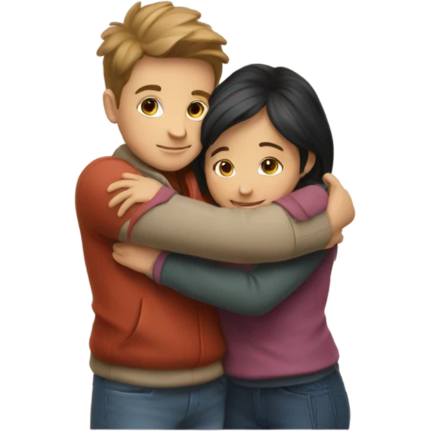 Boy girl hugging  emoji