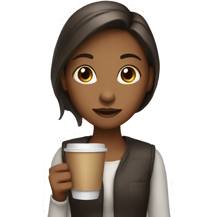 girl with cup of coffee emoji