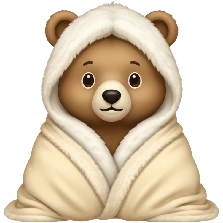 winter bear in a cream coloured blanked emoji