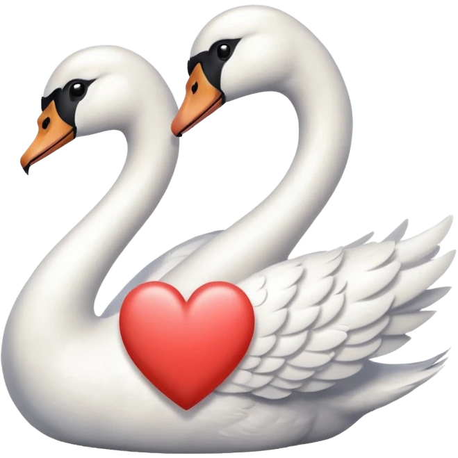 swan & white heart with the letter" U " emoji