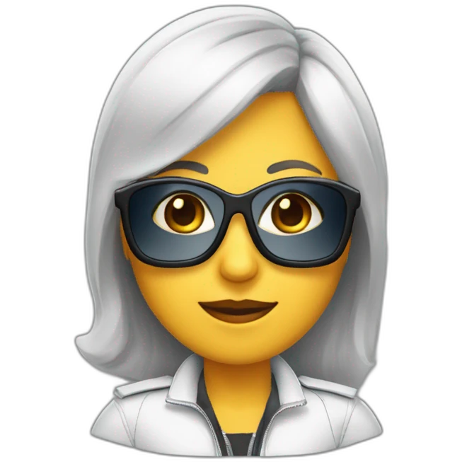 Mujer castaña con gafas de sol piloto Airbus emoji
