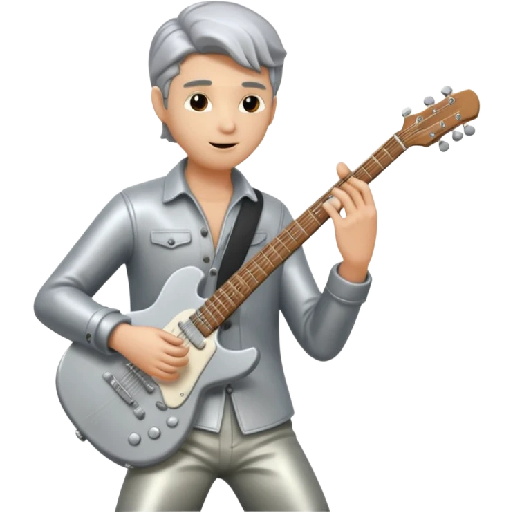silver statue guitarist emoji