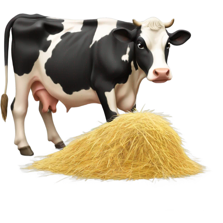Cow eating hay  emoji