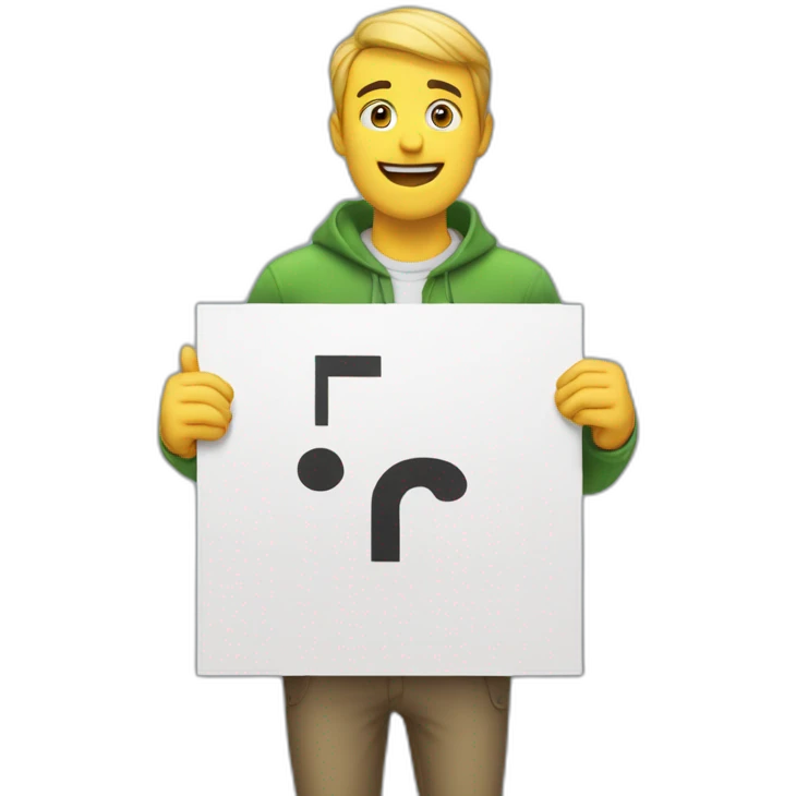 the meme guy with a sign that say EXIT emoji