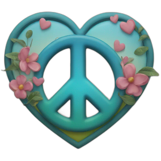 Heart and peace emoji
