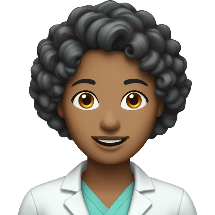 Dentist white woman curly dark hair  emoji